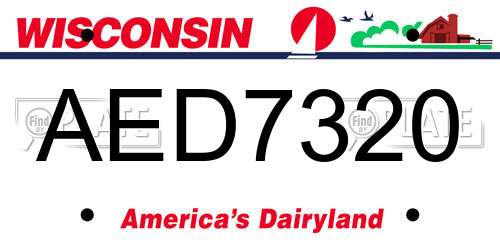 AED7320 Wisconsin License Plate