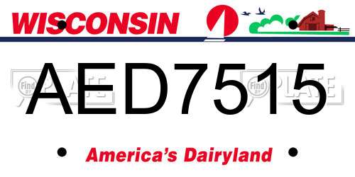 AED7515 Wisconsin License Plate