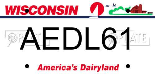 AEDL61 Wisconsin License Plate