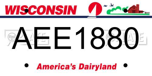 AEE1880 Wisconsin License Plate