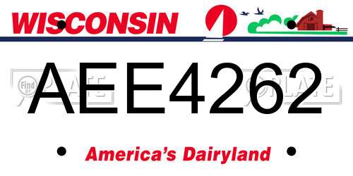 AEE4262 Wisconsin License Plate