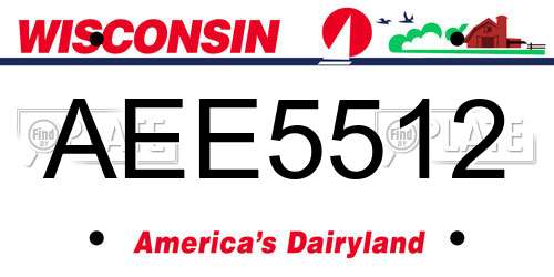 AEE5512 Wisconsin License Plate