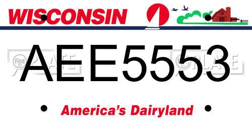 AEE5553 Wisconsin License Plate