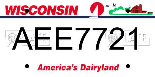 AEE7721 Wisconsin License Plate