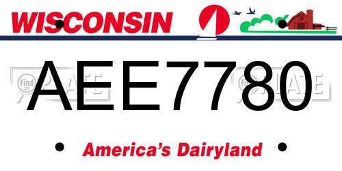 AEE7780 Wisconsin License Plate