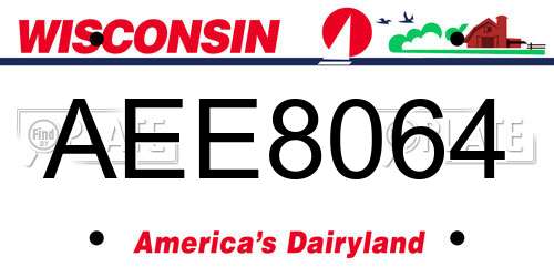 AEE8064 Wisconsin License Plate