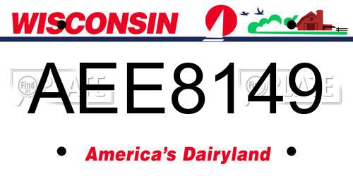 AEE8149 Wisconsin License Plate