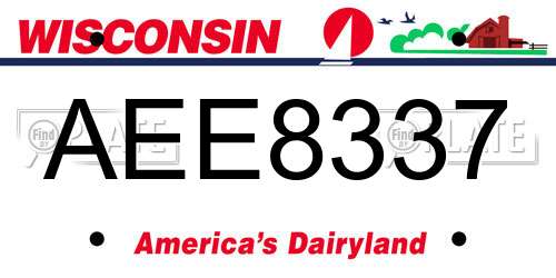 AEE8337 Wisconsin License Plate