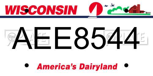 AEE8544 Wisconsin License Plate