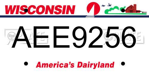 AEE9256 Wisconsin License Plate
