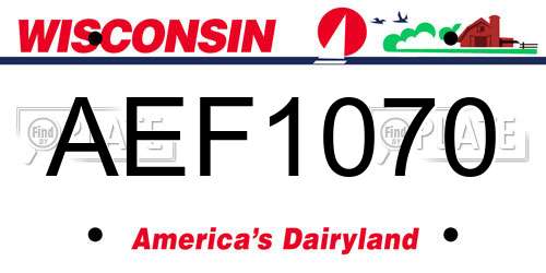 AEF1070 Wisconsin License Plate