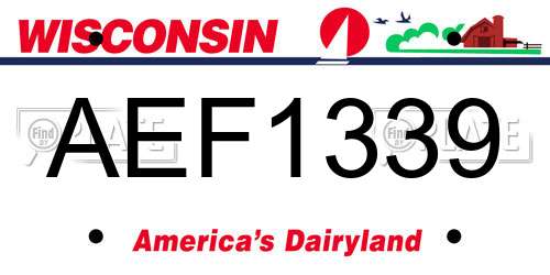AEF1339 Wisconsin License Plate