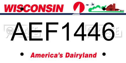 AEF1446 Wisconsin License Plate