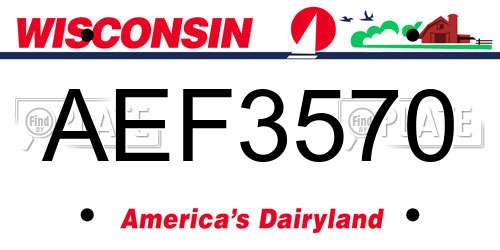 AEF3570 Wisconsin License Plate