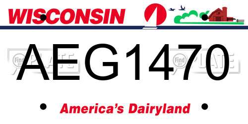 AEG1470 Wisconsin License Plate