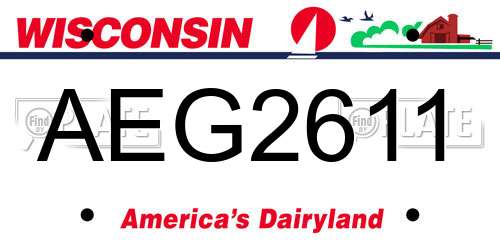 AEG2611 Wisconsin License Plate