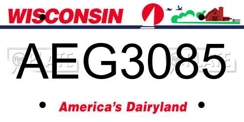 AEG3085 Wisconsin License Plate