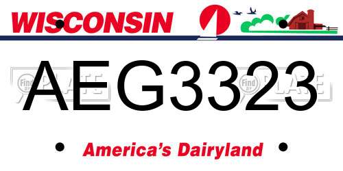 AEG3323 Wisconsin License Plate