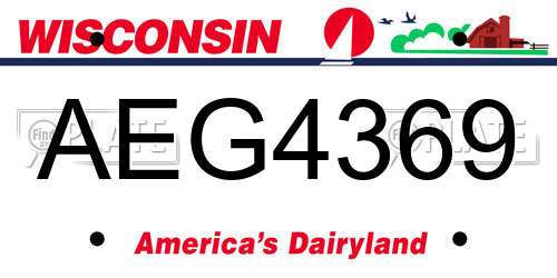 AEG4369 Wisconsin License Plate