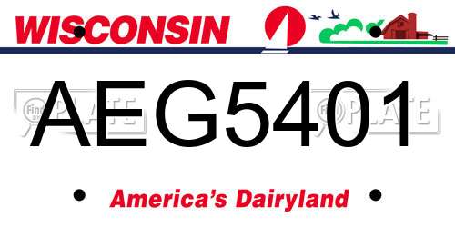 AEG5401 Wisconsin License Plate