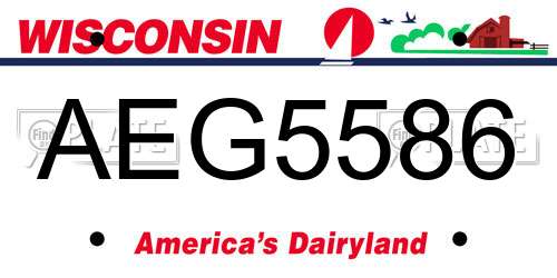AEG5586 Wisconsin License Plate