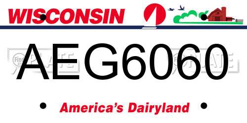 AEG6060 Wisconsin License Plate