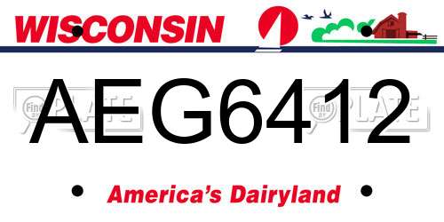 AEG6412 Wisconsin License Plate