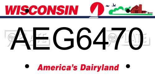 AEG6470 Wisconsin License Plate