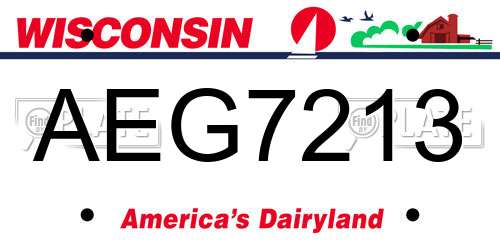 AEG7213 Wisconsin License Plate