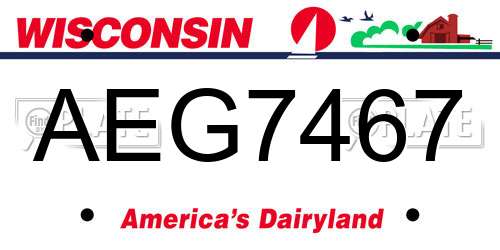 AEG7467 Wisconsin License Plate