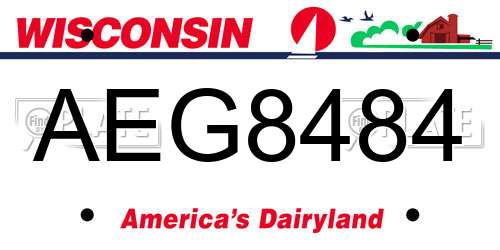 AEG8484 Wisconsin License Plate