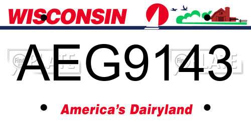 AEG9143 Wisconsin License Plate