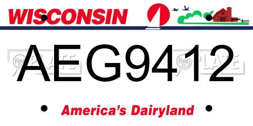AEG9412 Wisconsin License Plate