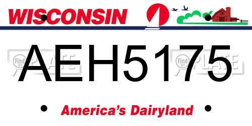 AEH5175 Wisconsin License Plate