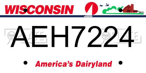 AEH7224 Wisconsin License Plate