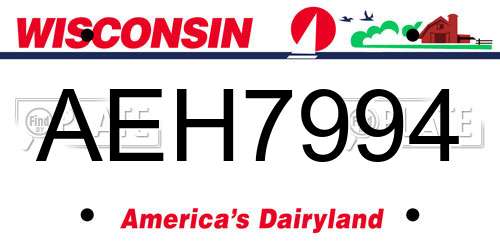 AEH7994 Wisconsin License Plate