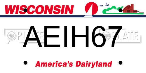 AEIH67 Wisconsin License Plate