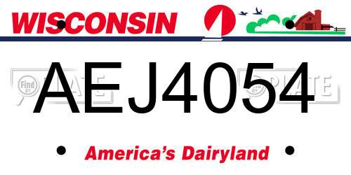 AEJ4054 Wisconsin License Plate