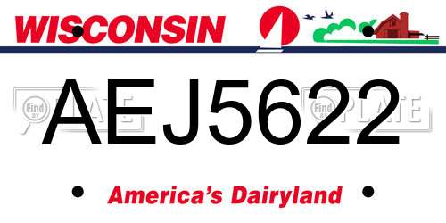 AEJ5622 Wisconsin License Plate