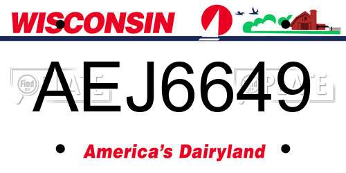 AEJ6649 Wisconsin License Plate