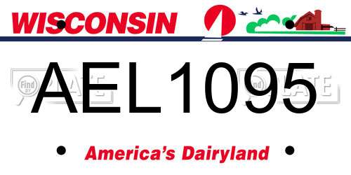 AEL1095 Wisconsin License Plate