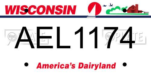 AEL1174 Wisconsin License Plate