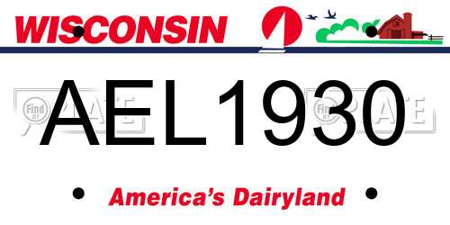 AEL1930 Wisconsin License Plate