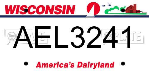 AEL3241 Wisconsin License Plate