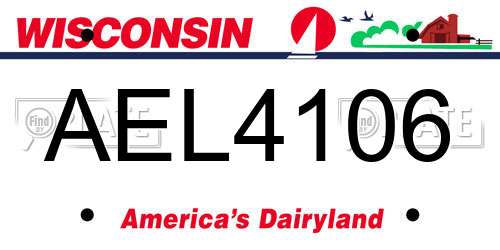 AEL4106 Wisconsin License Plate