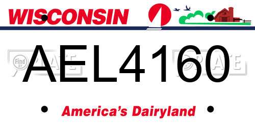 AEL4160 Wisconsin License Plate