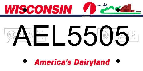 AEL5505 Wisconsin License Plate