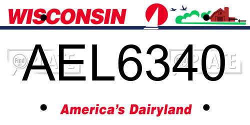 AEL6340 Wisconsin License Plate