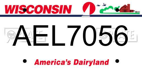 AEL7056 Wisconsin License Plate