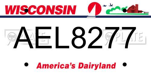 AEL8277 Wisconsin License Plate